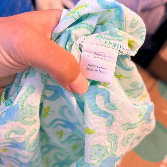 Roller Rabbit Blue and Green Monkey Girl’s Cotton Swim Coverup - Picture 4 of 4